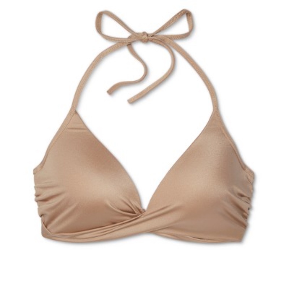 SHADE AND SHORE gold padded swim suit top!